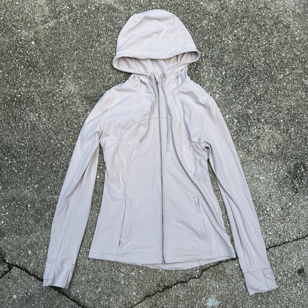 Lululemon Hooded Define Jacket Nulu Light Pink Mauve Size 10 Full Zip